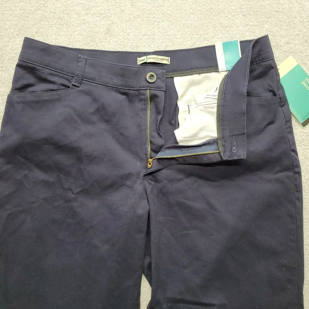 Lee Womens 18 Medium Navy Relaxed Fit Straight Leg Stretch Dress Pants NWT